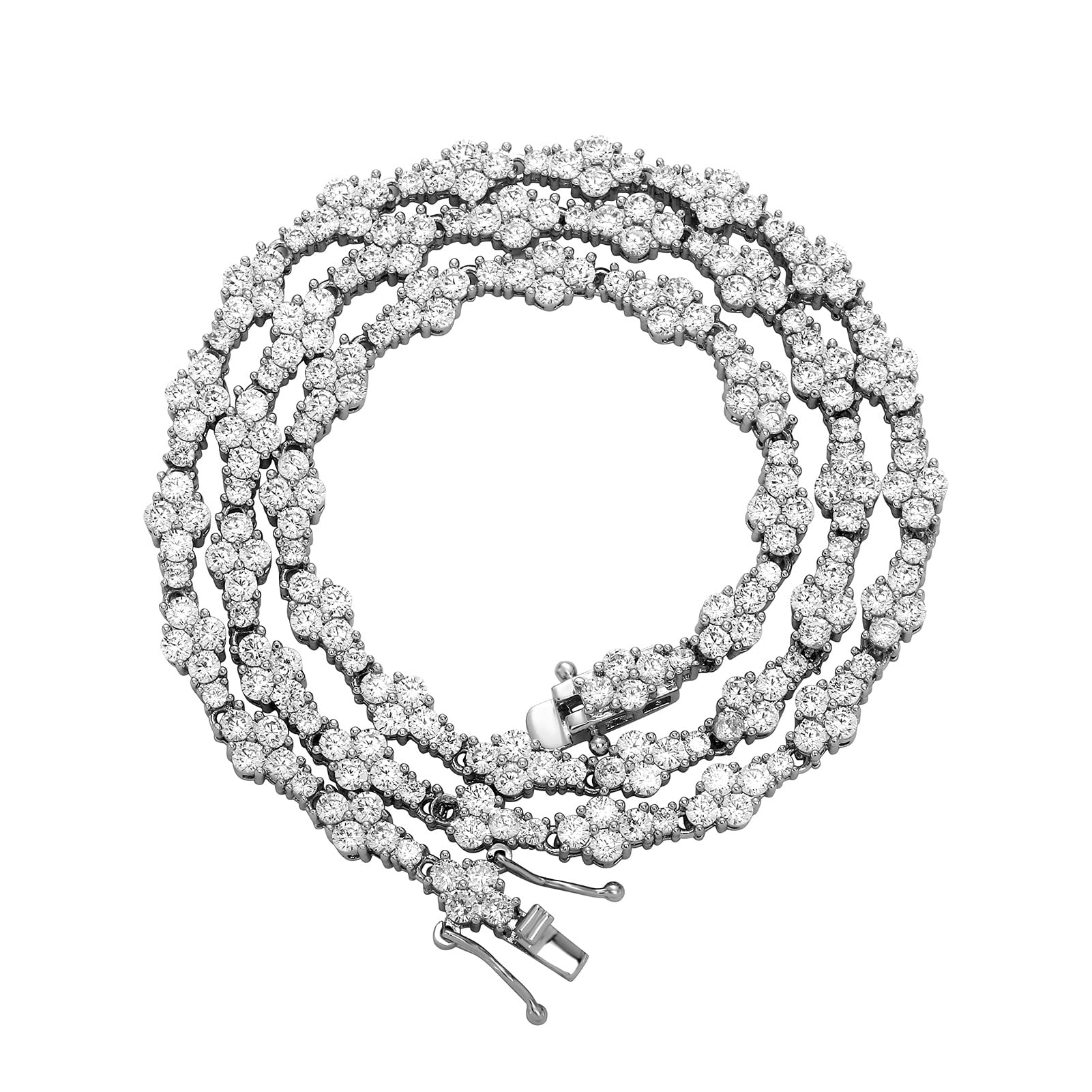-超輝- Iced Out 5MM Tennis Necklace — Silver