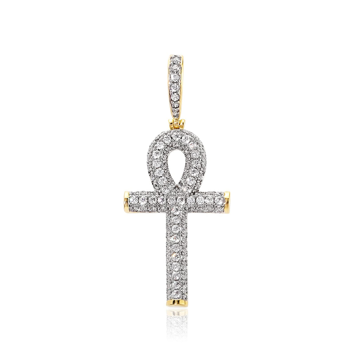 -神- Iced Out Ankh Cuban Chain
