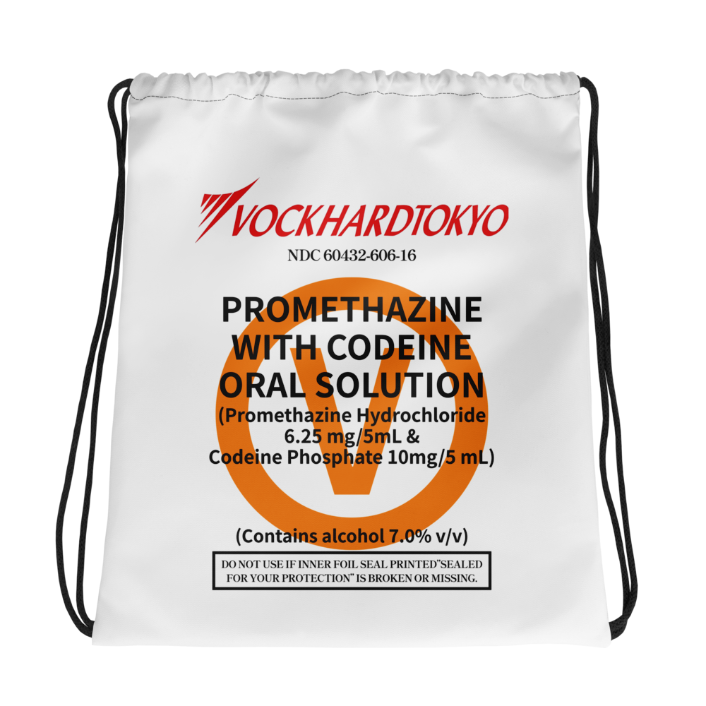 VØCKHARDTOKYO Bottle Label Drawstring Bag